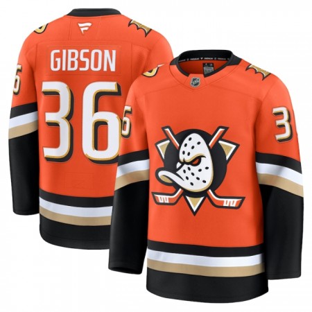 Mænd NHL Anaheim Ducks Trøje 2024-25 Fanatics Premium John Gibson Orange Hjemme
